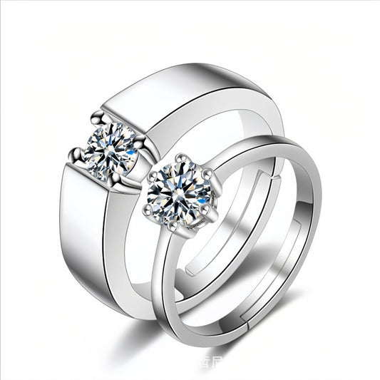Simulation Wedding Karat Live Mouth Female Fake Diamond Couple Props Ring