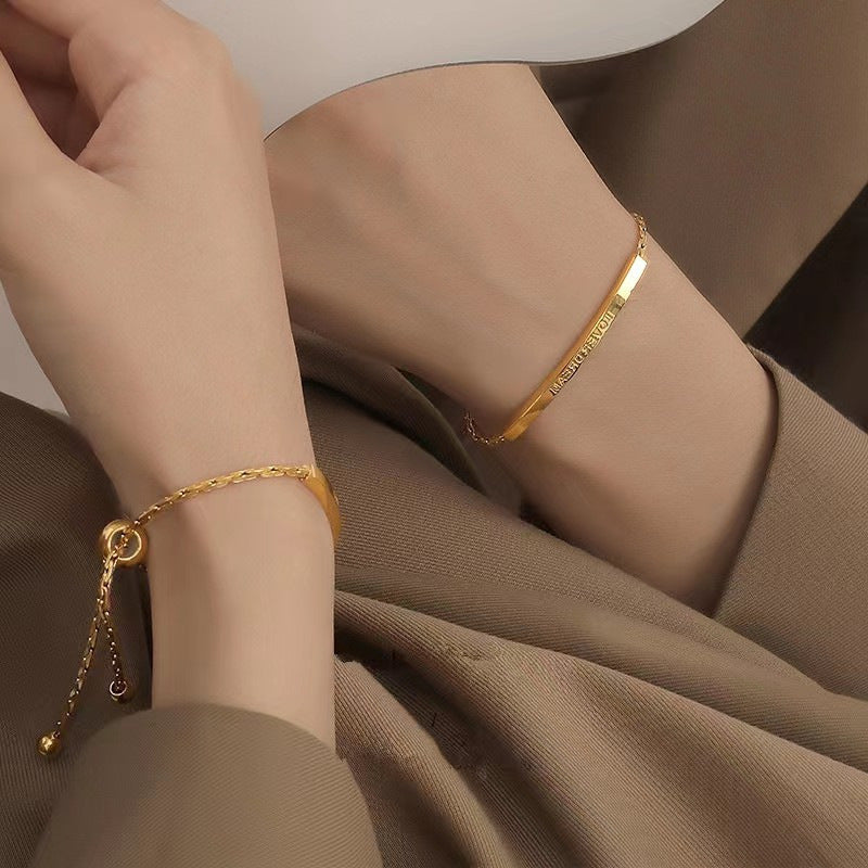 Bar Pull Adjustable Chain Elbow Design Fashion Bracelet