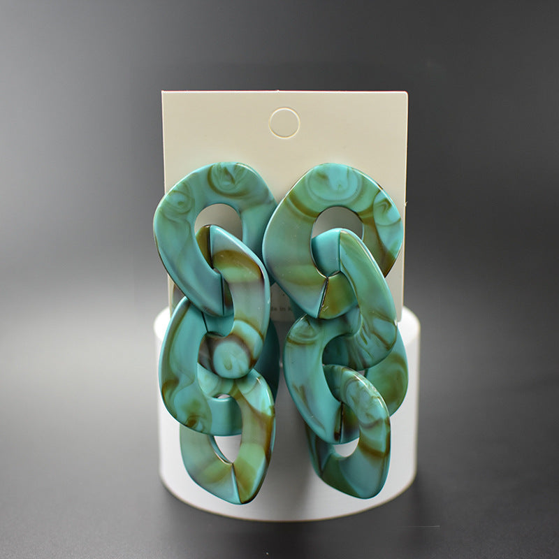 Exaggerated Large Popular Geometric Acrylic Plate Rings
