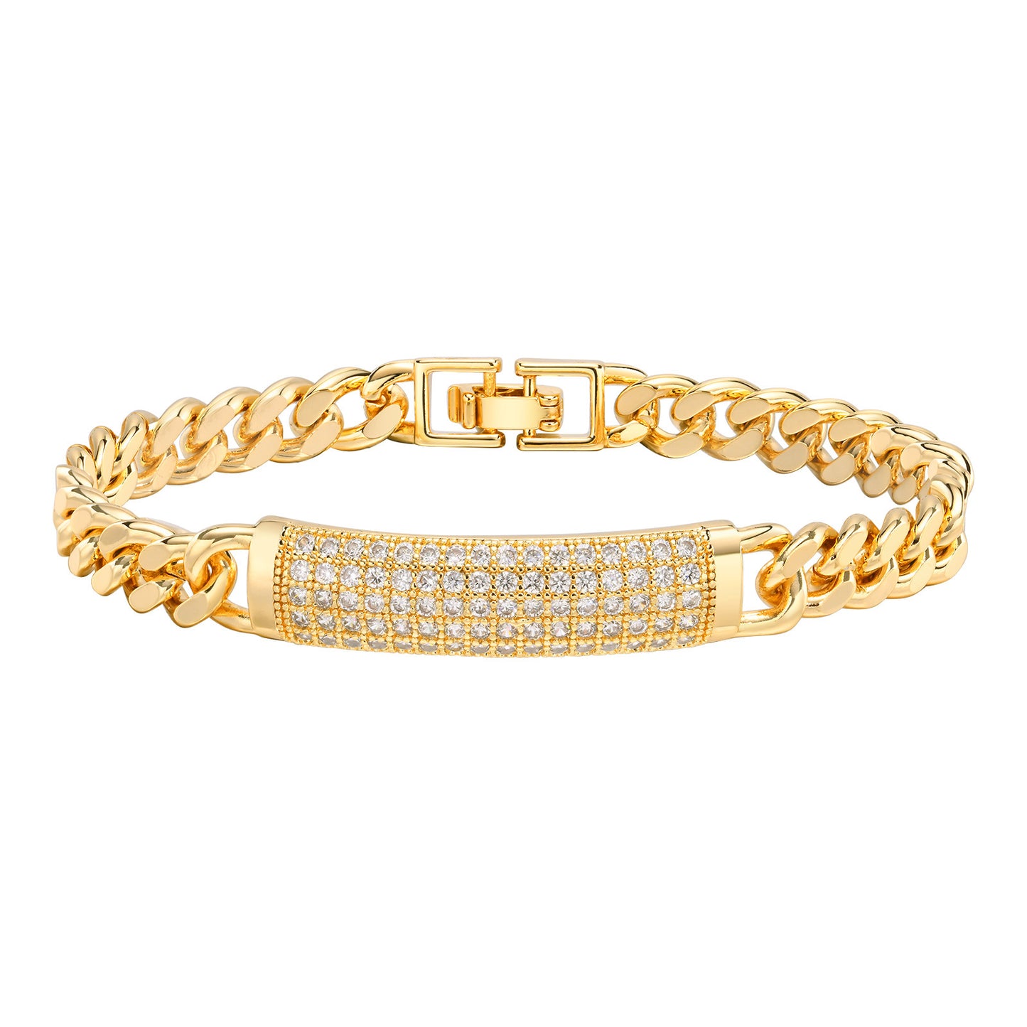 Women's Diamond Copper Square Zircon Golden Snake Bracelets