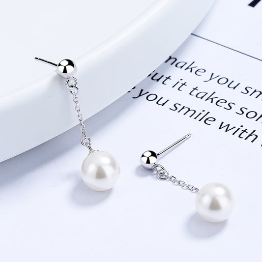 Women's Pearl Tassel Simple Mid-length Fairy Fashion Earrings