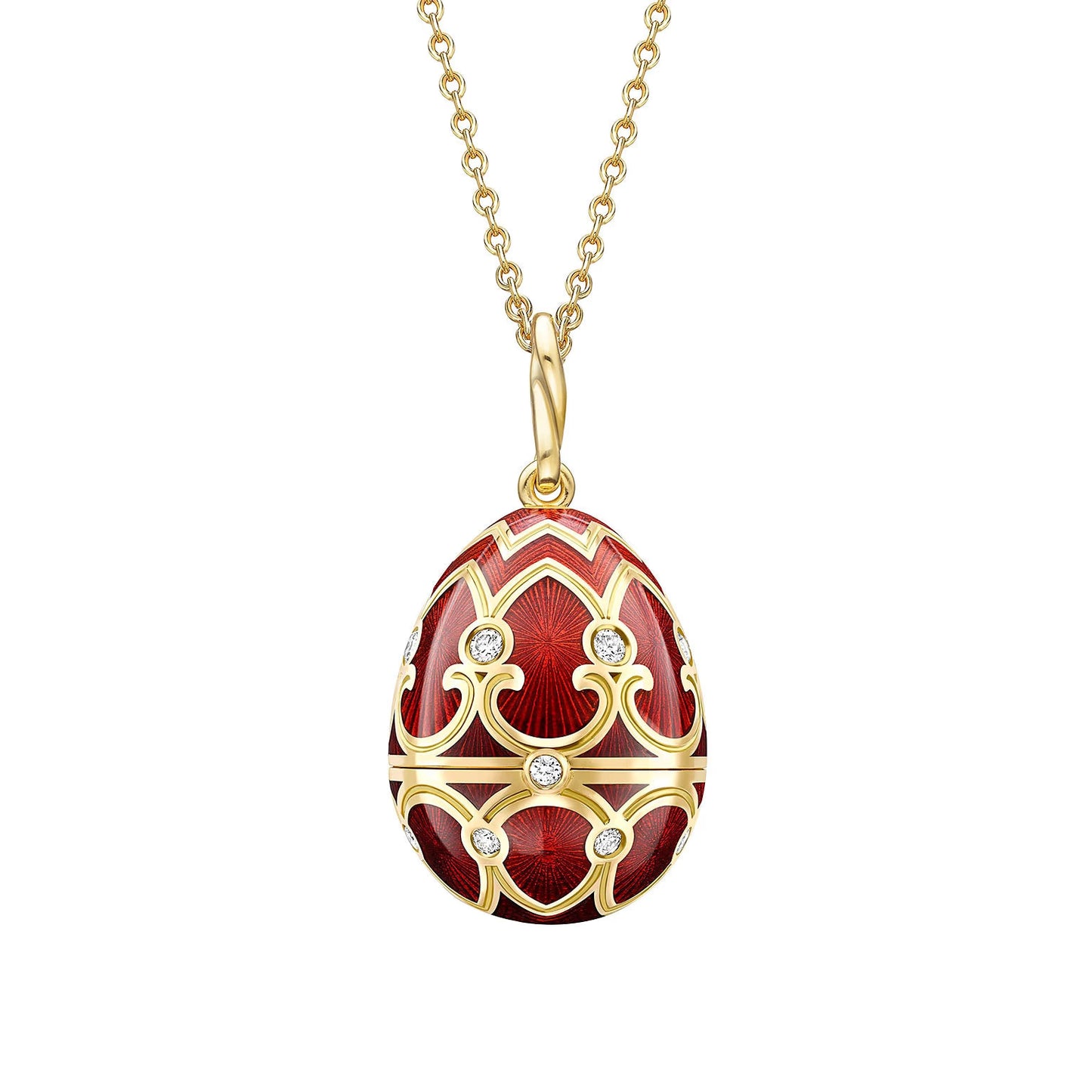 Easter Rejuvenating Device Enamel Lotus Flower Handmade Dripping Russian Necklace