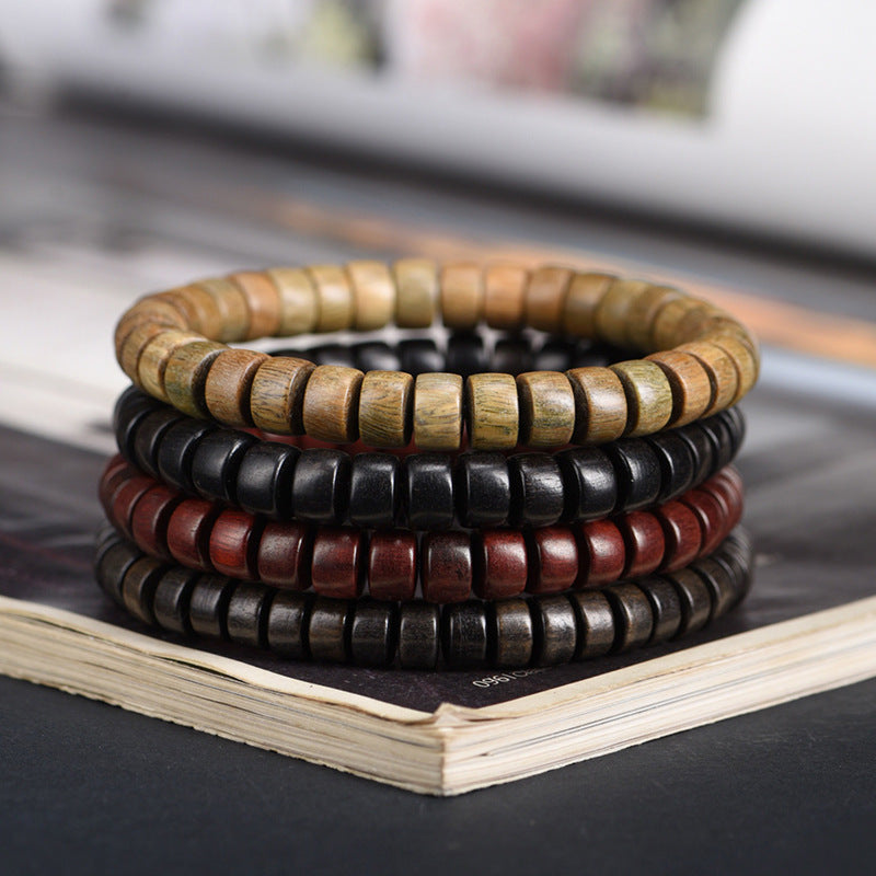 Women's & Men's Walking Model Crafts Buddha String Sandalwood Loach Back Straight Cut Bracelet