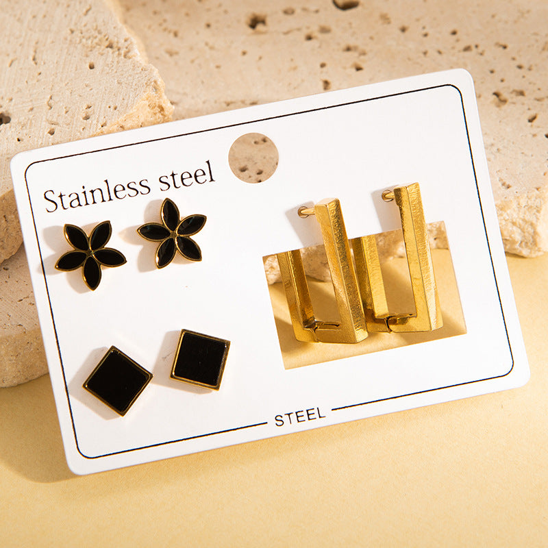 Titanium Steel Ear Exquisite Small Gold-plated Earrings