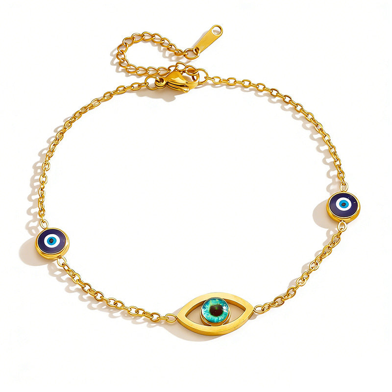 Blue Eyes Devil's Eye Titanium Steel Female Light Luxury Bracelets