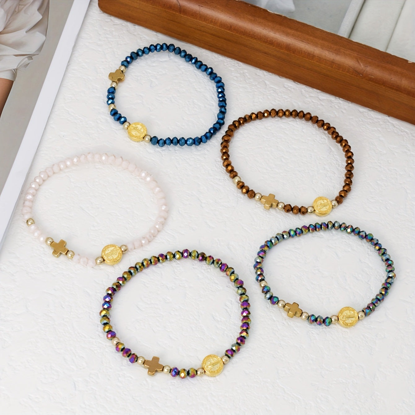 Boho Cross Artificial Crystal Color Fashion Bracelet