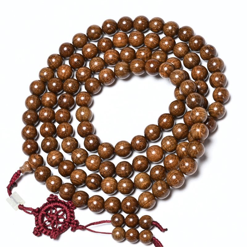 Women's & Men's Golden Sandalwood Submerged Buddha Beads Stall Bracelets