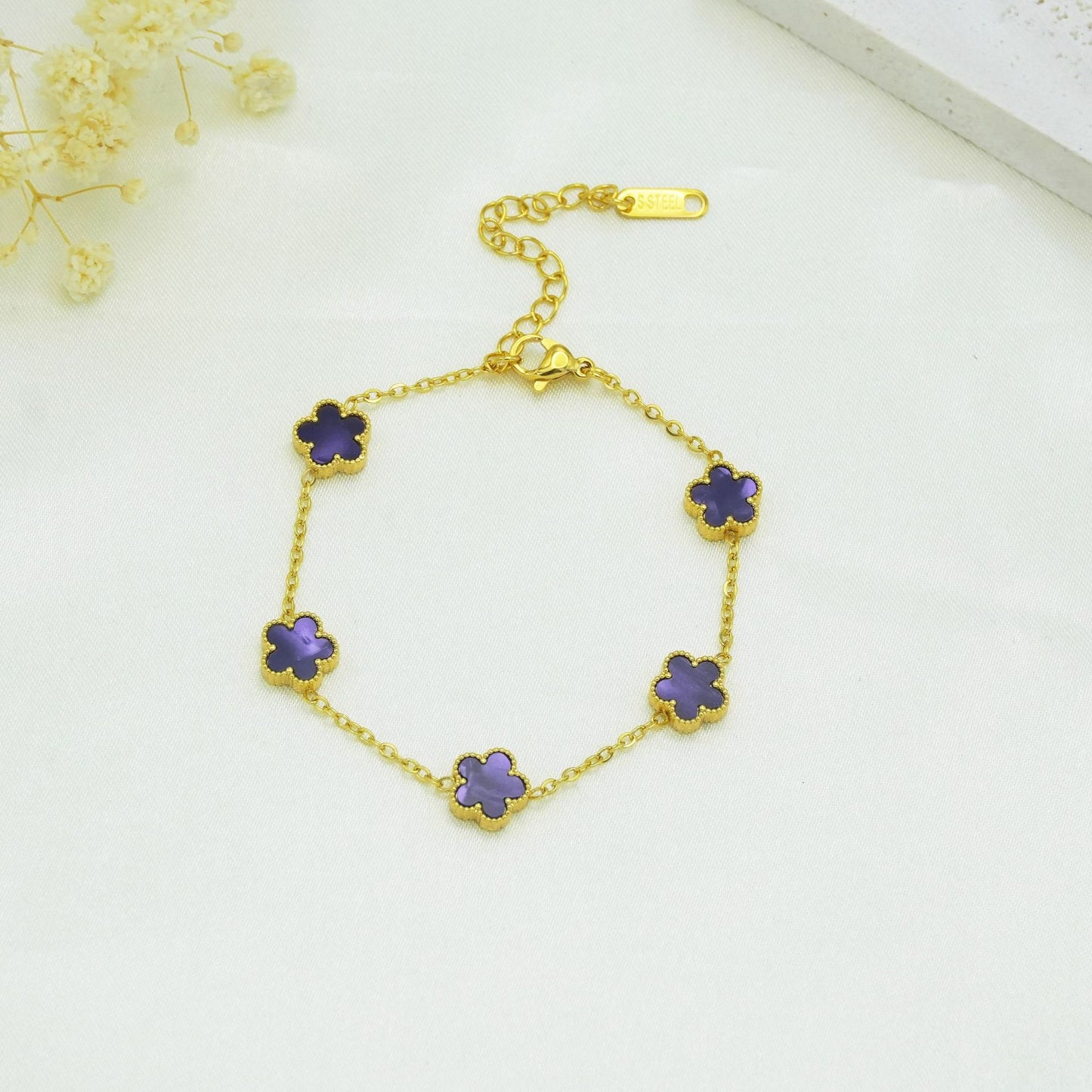 Steel Parthenocissus Grass Plum Blossom Colorful Fashionable Bracelets