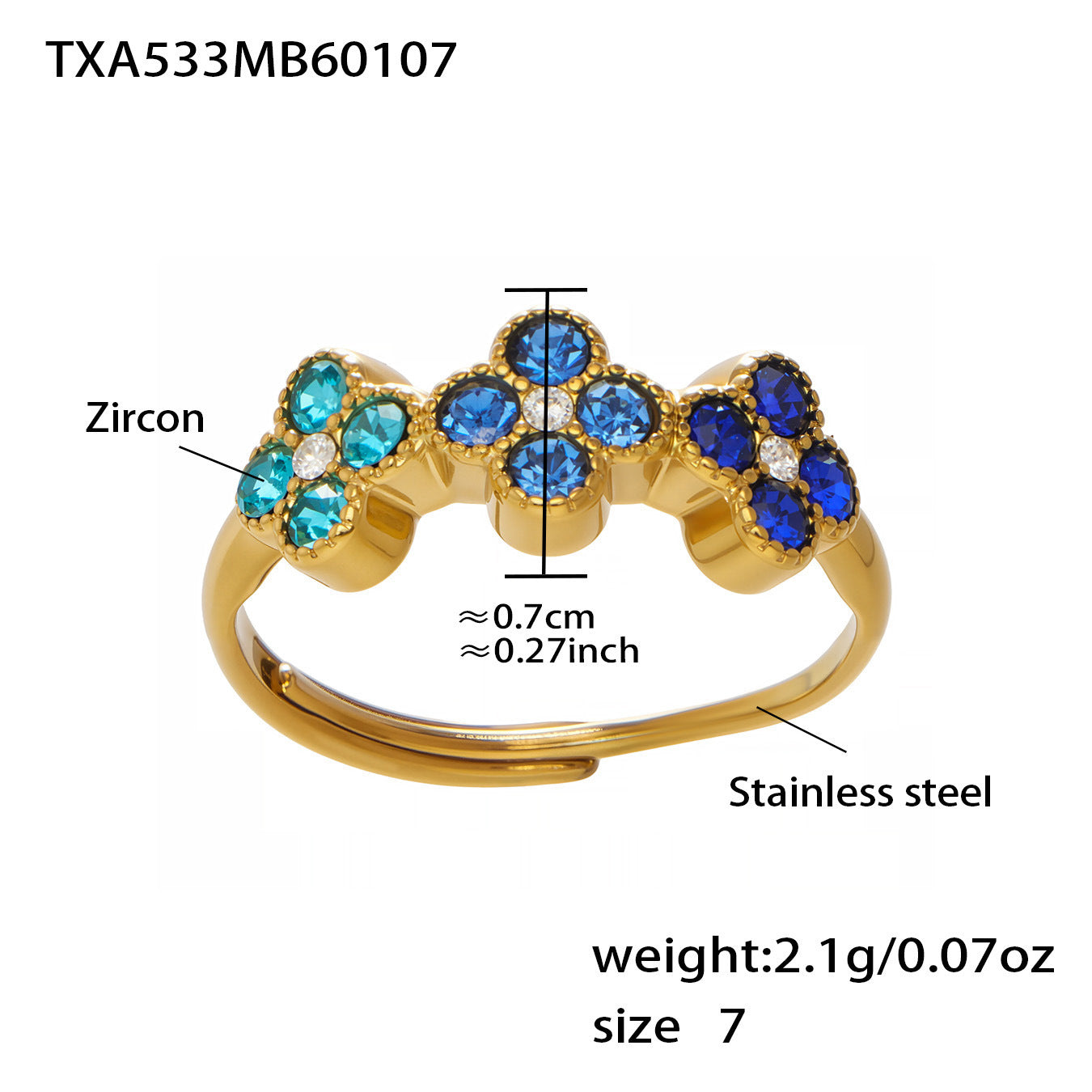 Elegant Color Inlaid Zircon Petal Clover Fashion Lady Jewelry Set