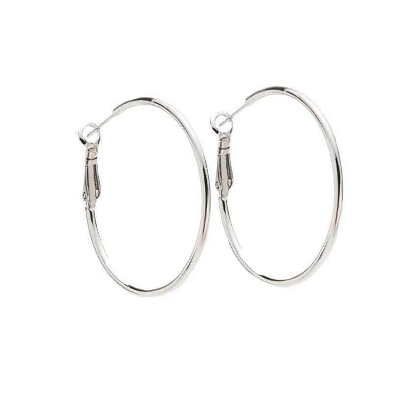 Female Personality Big Circle Cold Style Metal Earrings