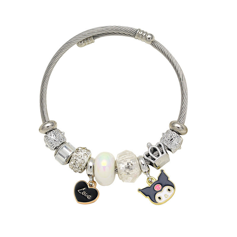 Korean Stainless Steel Beaded For Best Friend Cartoon My Bracelets