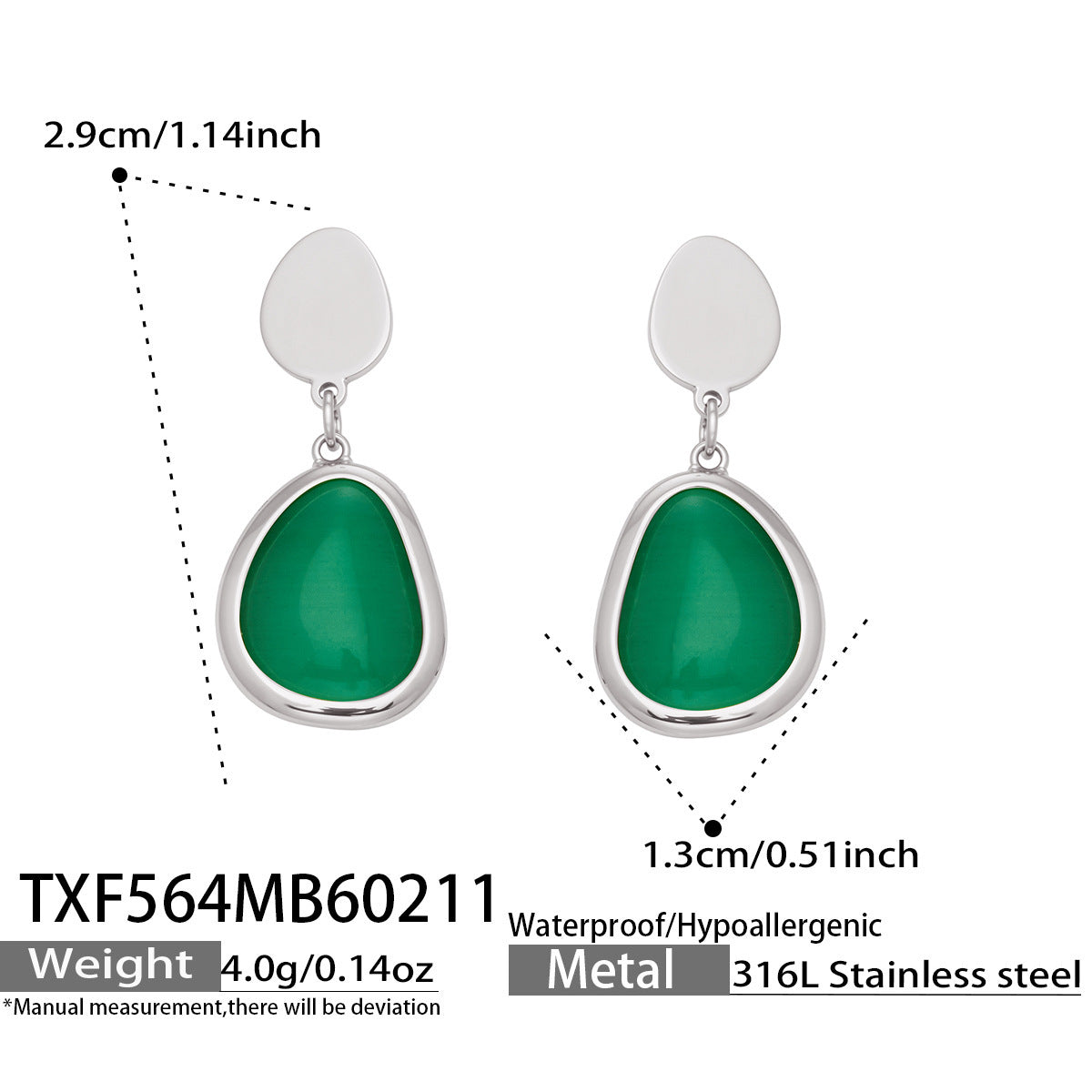 Li Affordable Luxury Style Cut Water Drop-shaped Opal Female Stainless Necklaces