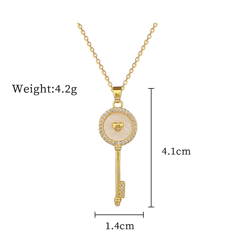 Steel Lucky Female Copper Micro Inlay Real Gold Plating Necklaces