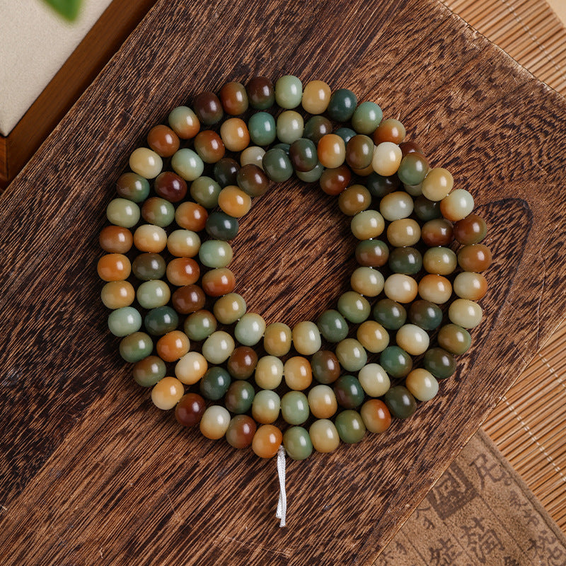 Beeswax Yellow Old Materials Flat Round Bead Bracelets