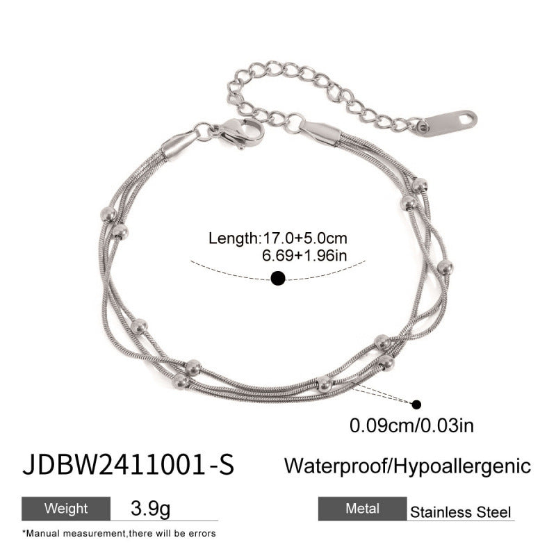 Women's Stainless Steel Gold Twin High-grade Titanium Exquisite Bracelet