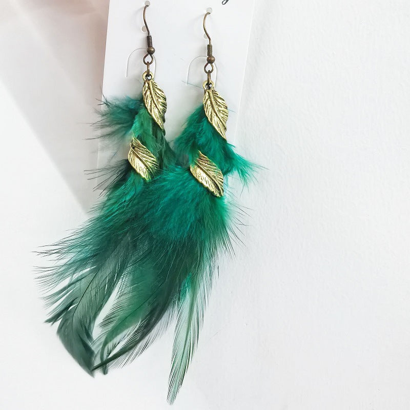 Feather Twisted Metal Retro Long Your Rings