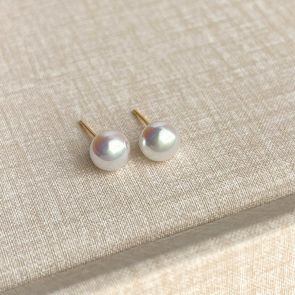 Entry Lux Style Steamed Bread Pearl Earrings