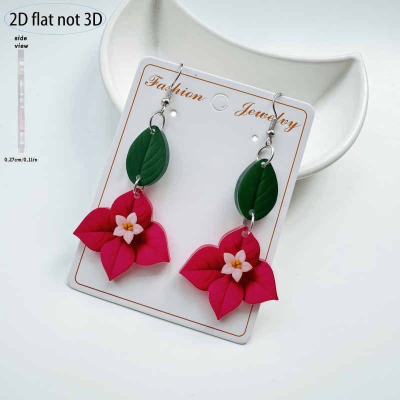 Leaf Double-sided Acrylic Spring Fresh Natural Earrings