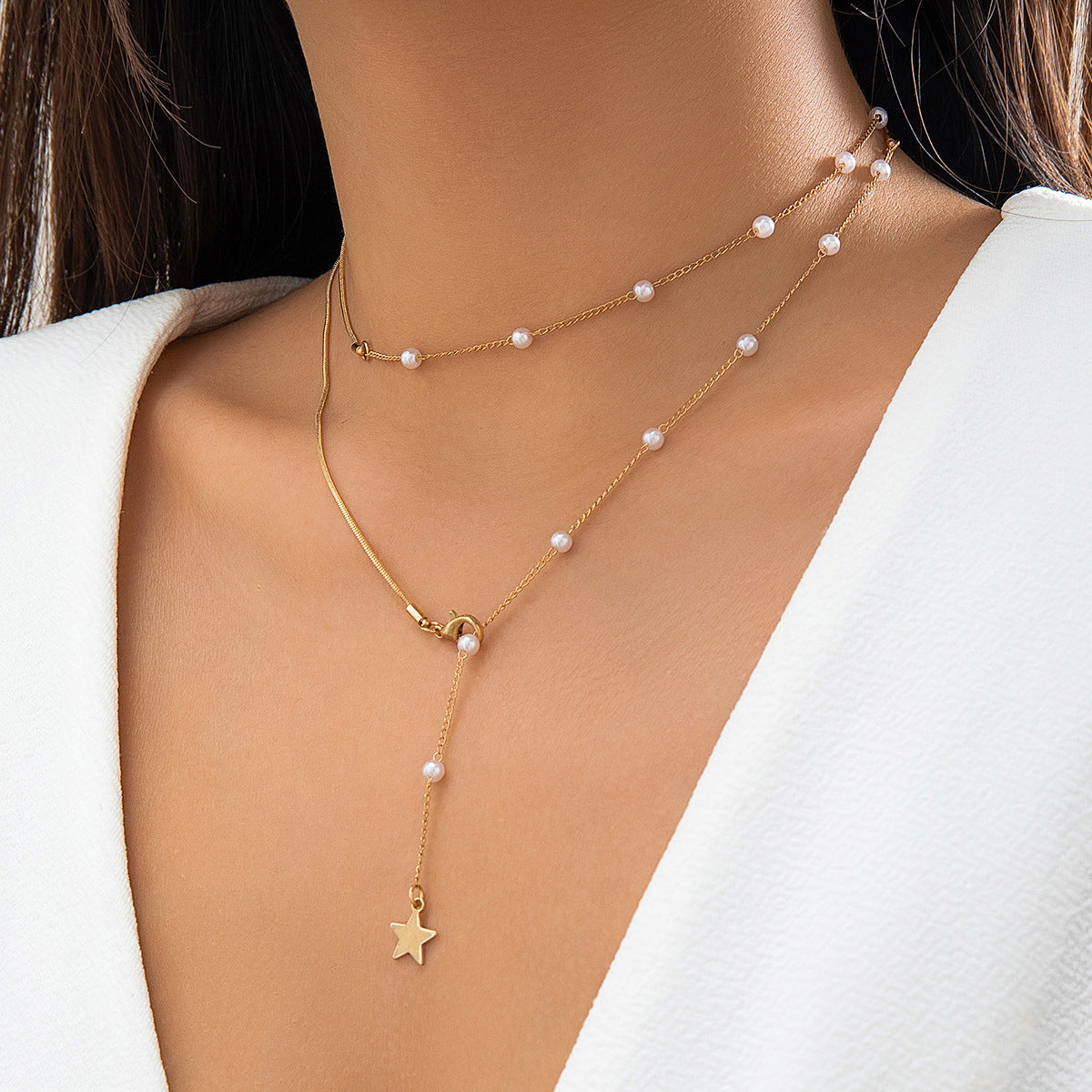 Design Sweet Cool Imitation Pearl Simple Necklaces