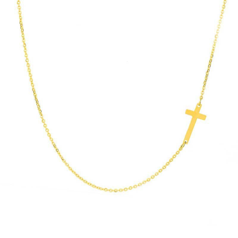 Creative Stainless Steel Simple Cross Niche Necklace
