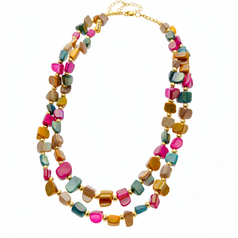 Irregular Double Shell Vintage Bohemian Personality Fashion Niche Necklace