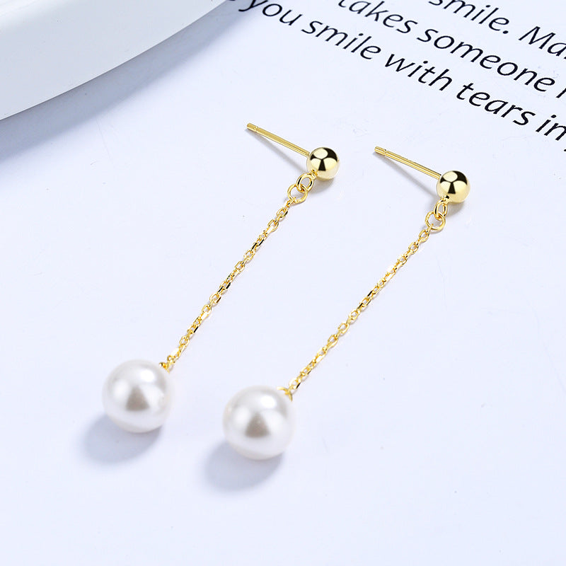 Women's Pearl Tassel Simple Mid-length Fairy Fashion Earrings