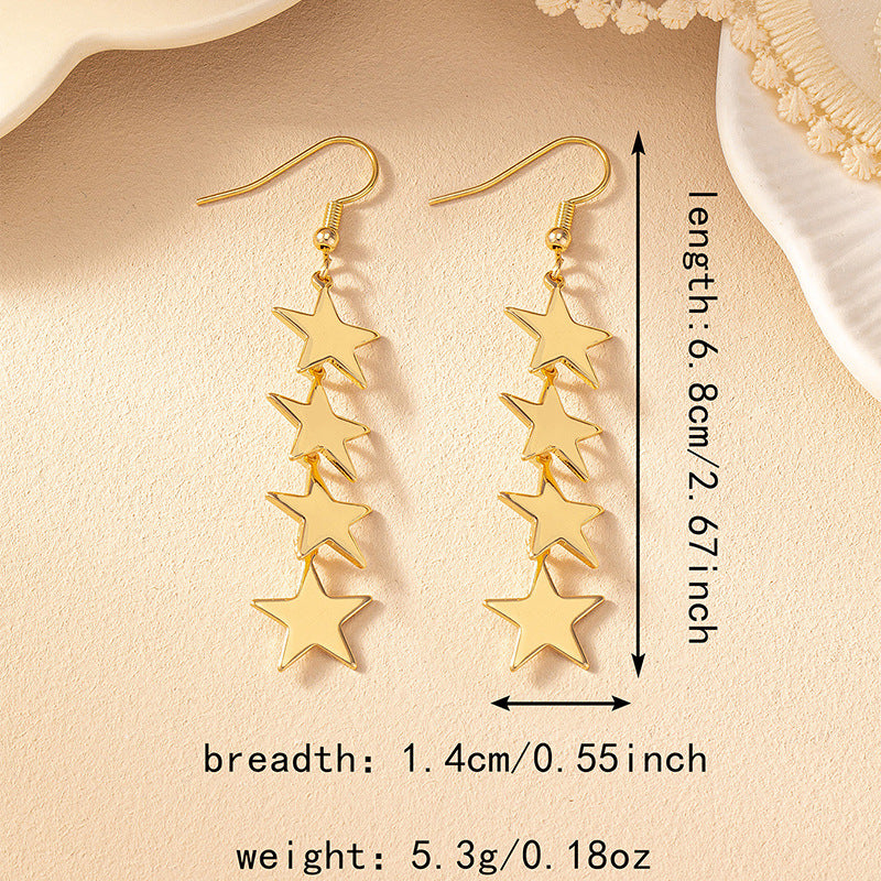 Pair Of Gold Metallic Fashion Trendy Stud Earrings