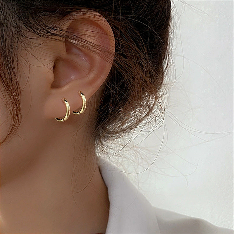Clip Korean Style Laminated Basic Classic Earrings