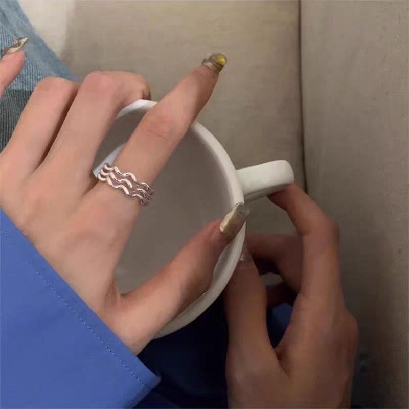 Type Geometric Wave Female Simple Fashion Rings