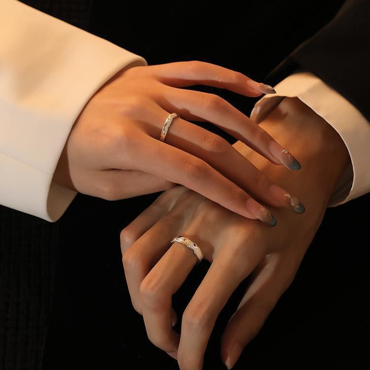 Women's Minority Simple High-grade Sun Moon Couple Valentine's Day Rings