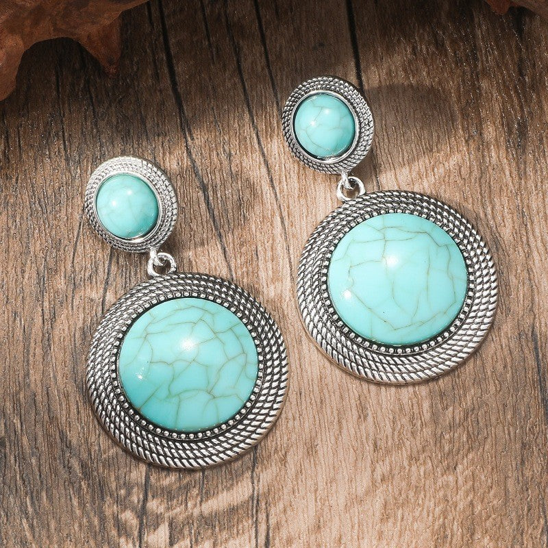 Ethnic Style Bohemian Vintage Turquoise Personalized Earrings