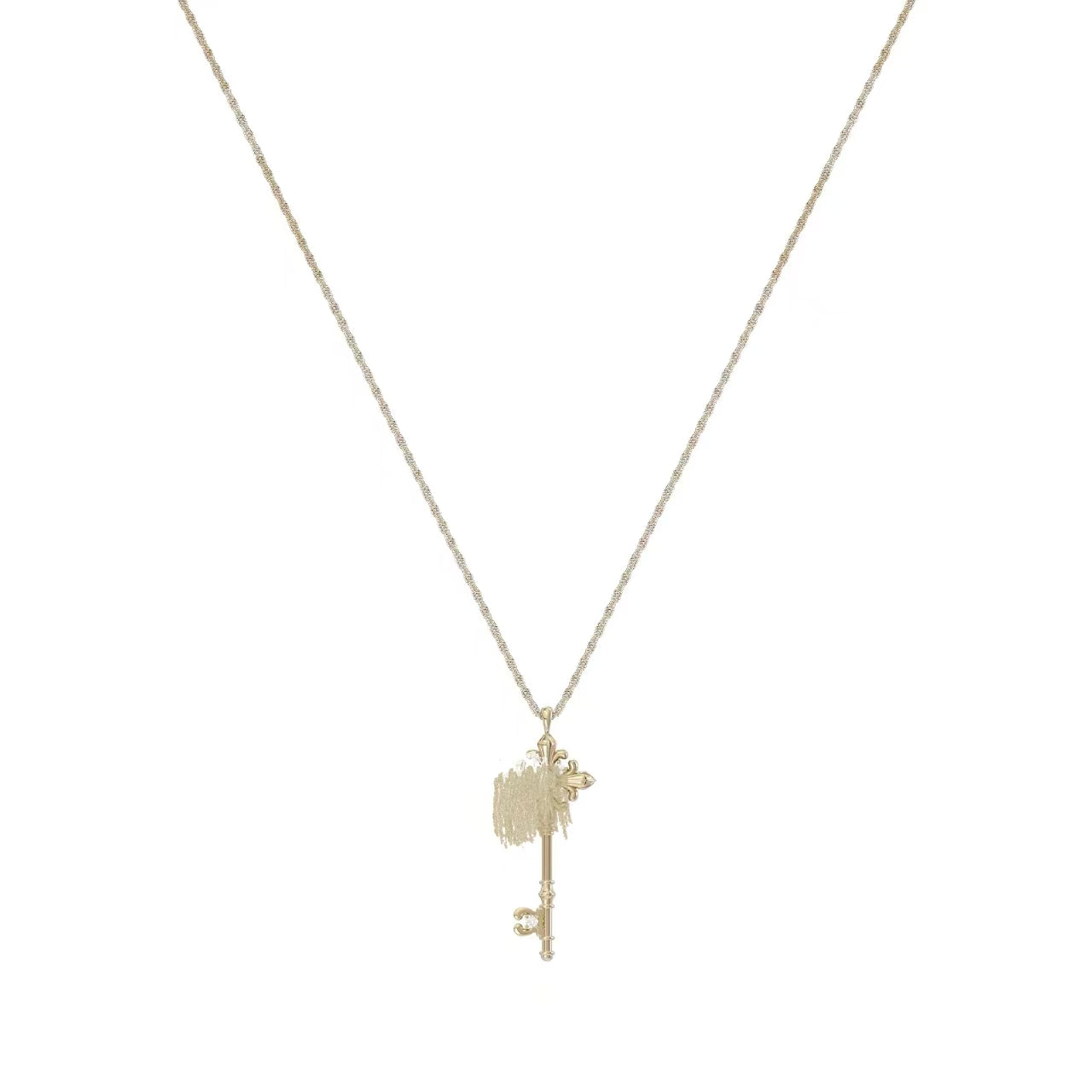 Women's Flower-de-luce Key Choker Light Luxury Clavicle Chain Necklace