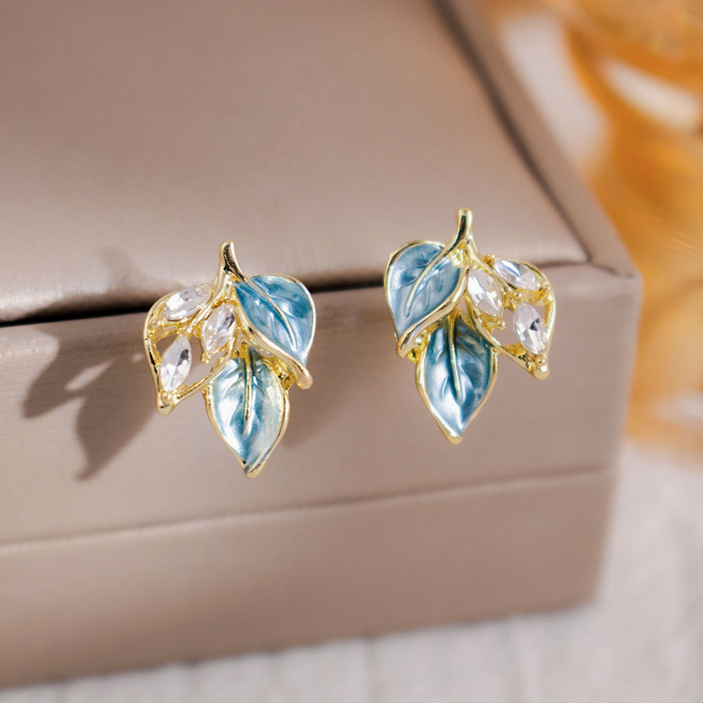 Inlaid Zircon Flower Elegant High-grade Pearl Earrings