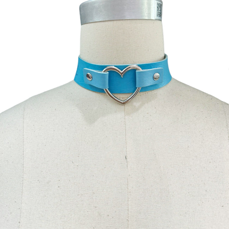 Women's & Men's Selected Punk Street Shot Leather Heart Necklaces
