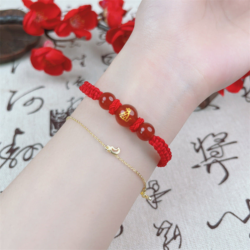 Horse Zodiac Red Rope Anniversary Year Carrying Strap Rabbit Rat Bracelet