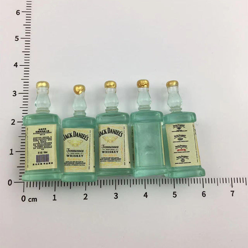 English Wine Synthetic Resin Three-dimensional Small Bottle Cream Jewelry Accessories