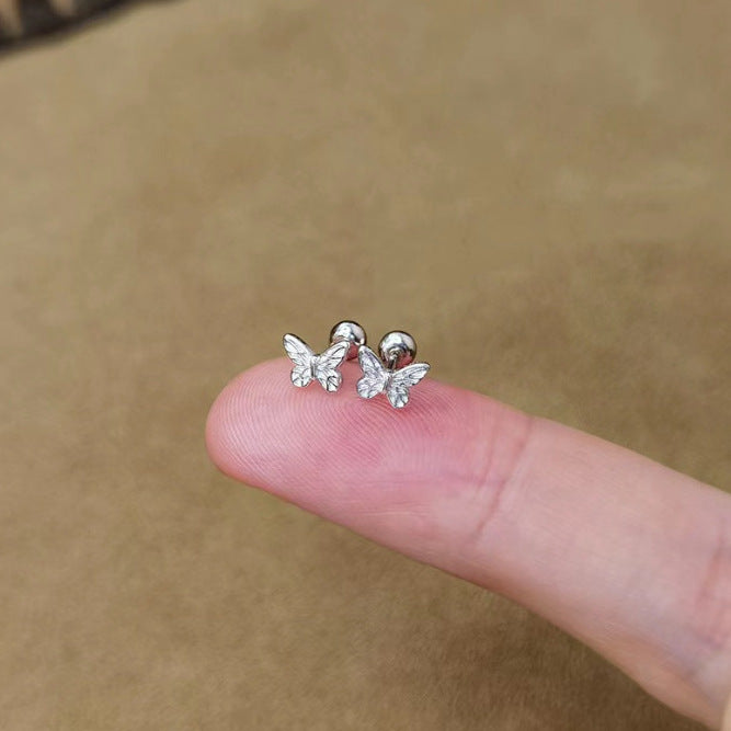 Fashion Bow Ear Bone Screw Twist Small Fresh Petite Light Stud Earrings
