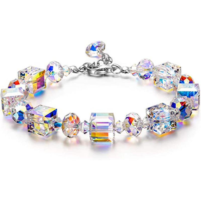 Cool Square Crystal Exquisite Luxury Colorful Bracelet