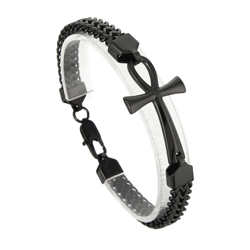 Men's Double Row Woven Chain Vintage Personality Stitching Bracelets
