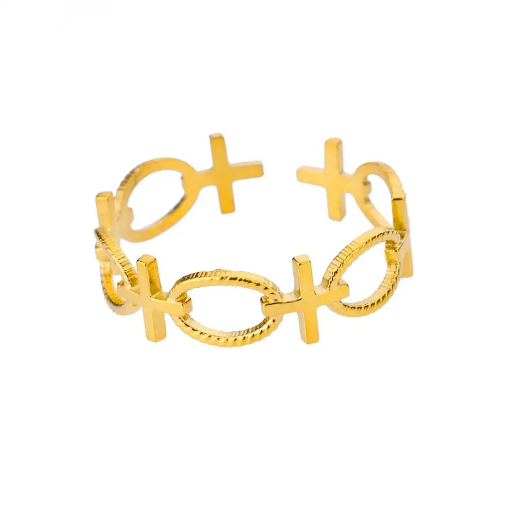Open Niche Creative Hollow Daily Wear Couple Ring