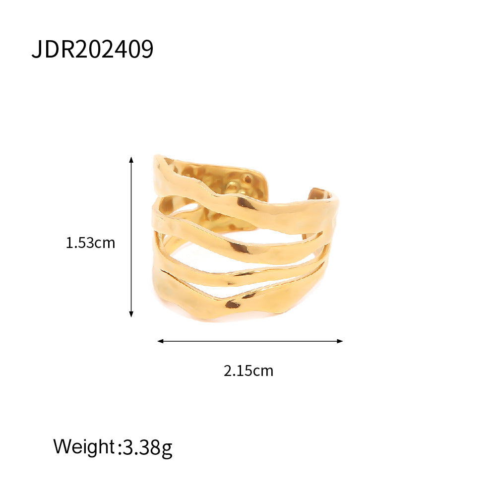 High-grade Simple Gold Steel Series Stainless Rings