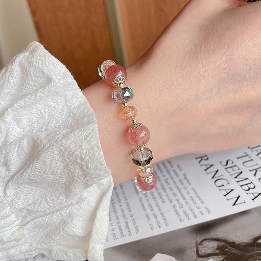 Women's Simple Strawberry Crystal For Temperament Wild String Bracelet