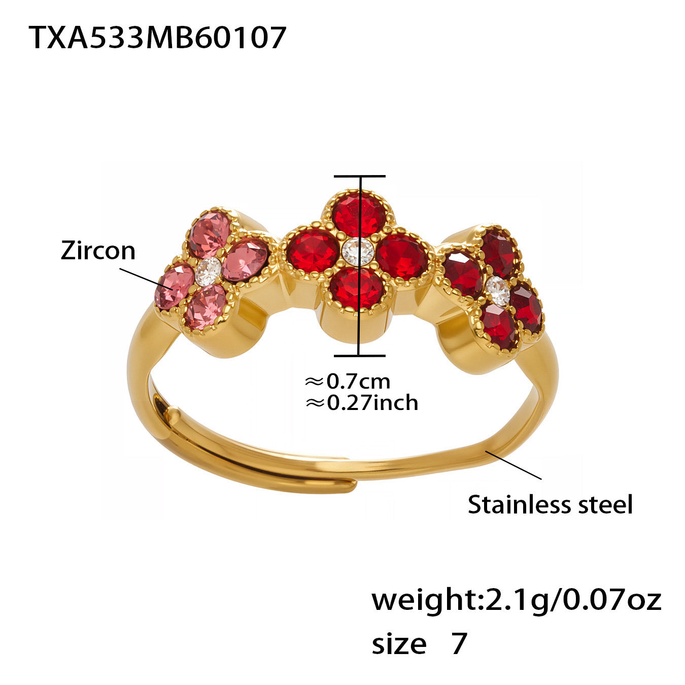 Elegant Color Inlaid Zircon Petal Clover Fashion Lady Jewelry Set