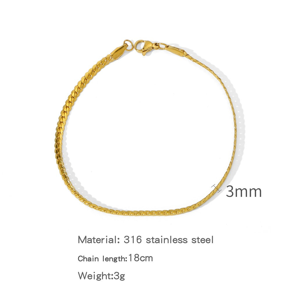 Encrypted Embossed Does Not Fade Niche Personality Electroplated Unisex Bracelet