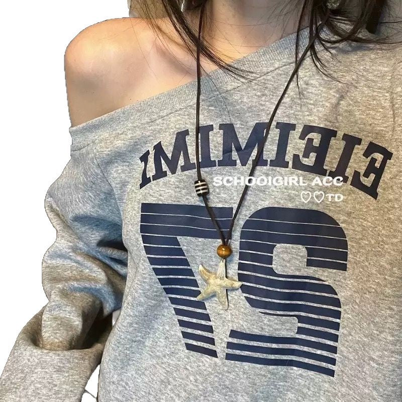Butterfly Ethnic Ceramic Starfish Retro Collarbone Sweater Chain Pendants