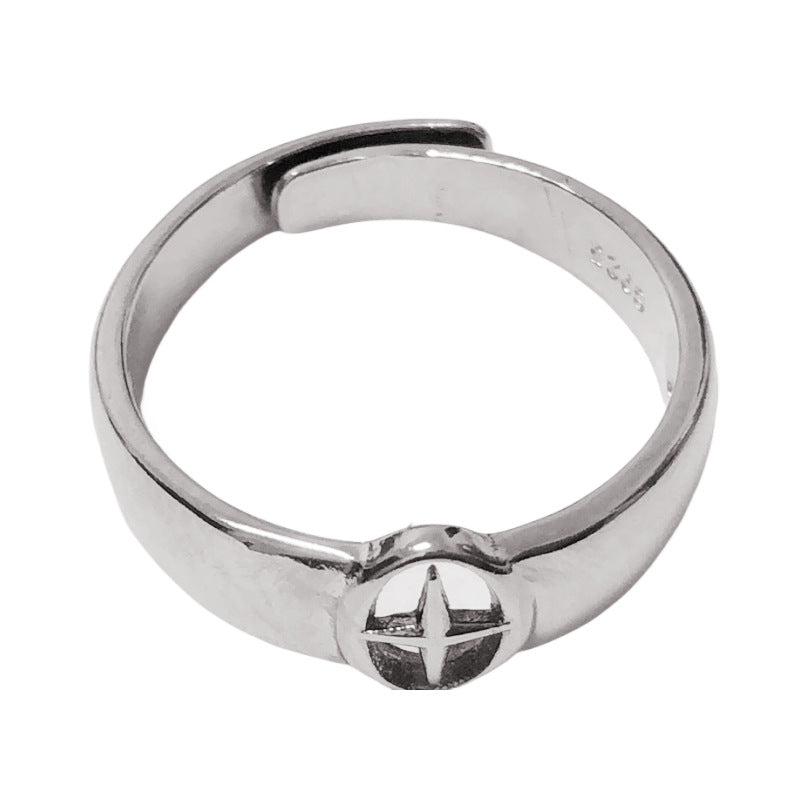 Women's Korean Niche Design Minimalist Distressed Cross Rings