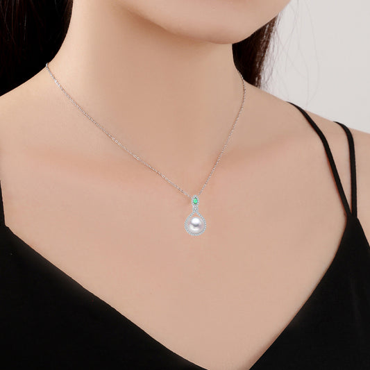 Women's Summer Full Diamond High-grade Freshwater Pearl Niche Temperament Clavicle Necklace