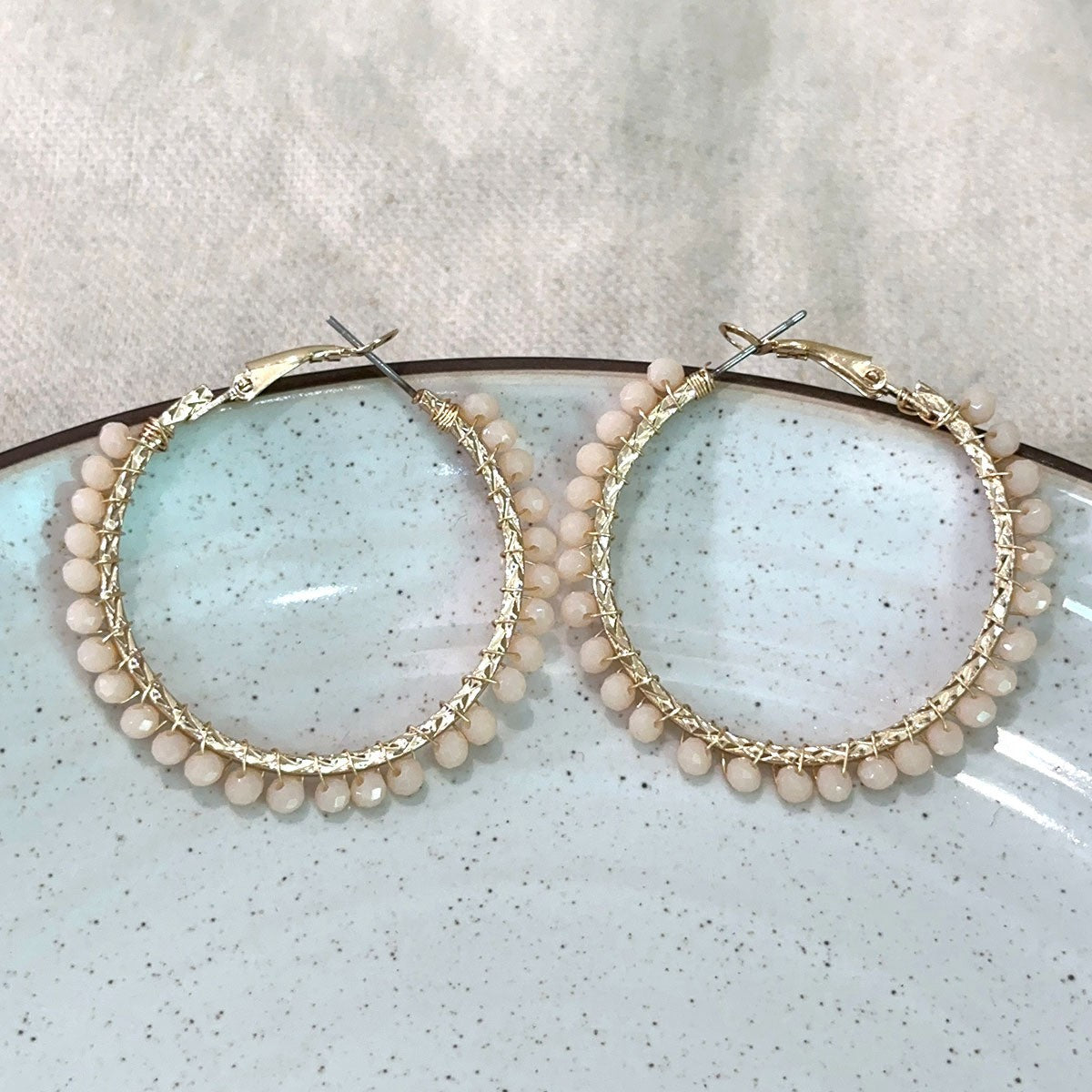 Drop-shaped Handmade Woven Crystal Beaded Bohemian Earrings