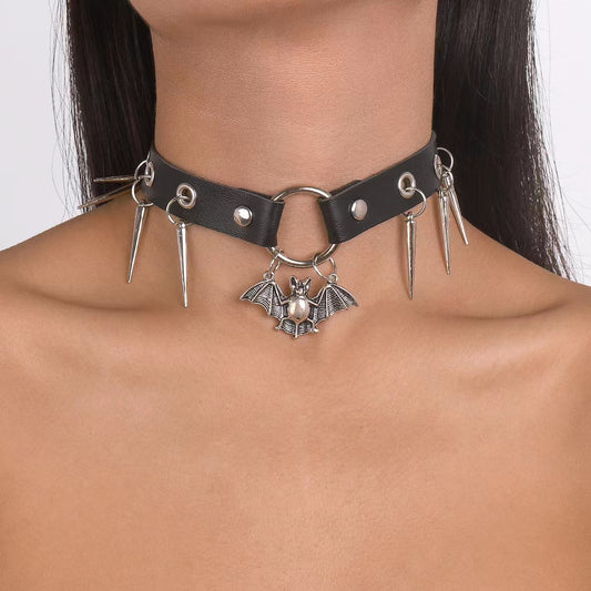 Punk Pointed Rivet Leather Halloween Metal Collar
