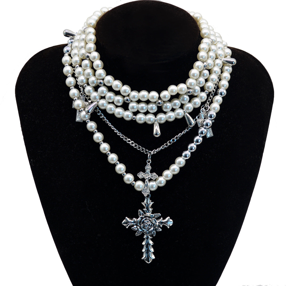 Personalized Design Pearl Cross High-grade Clavicle Chain Pendants